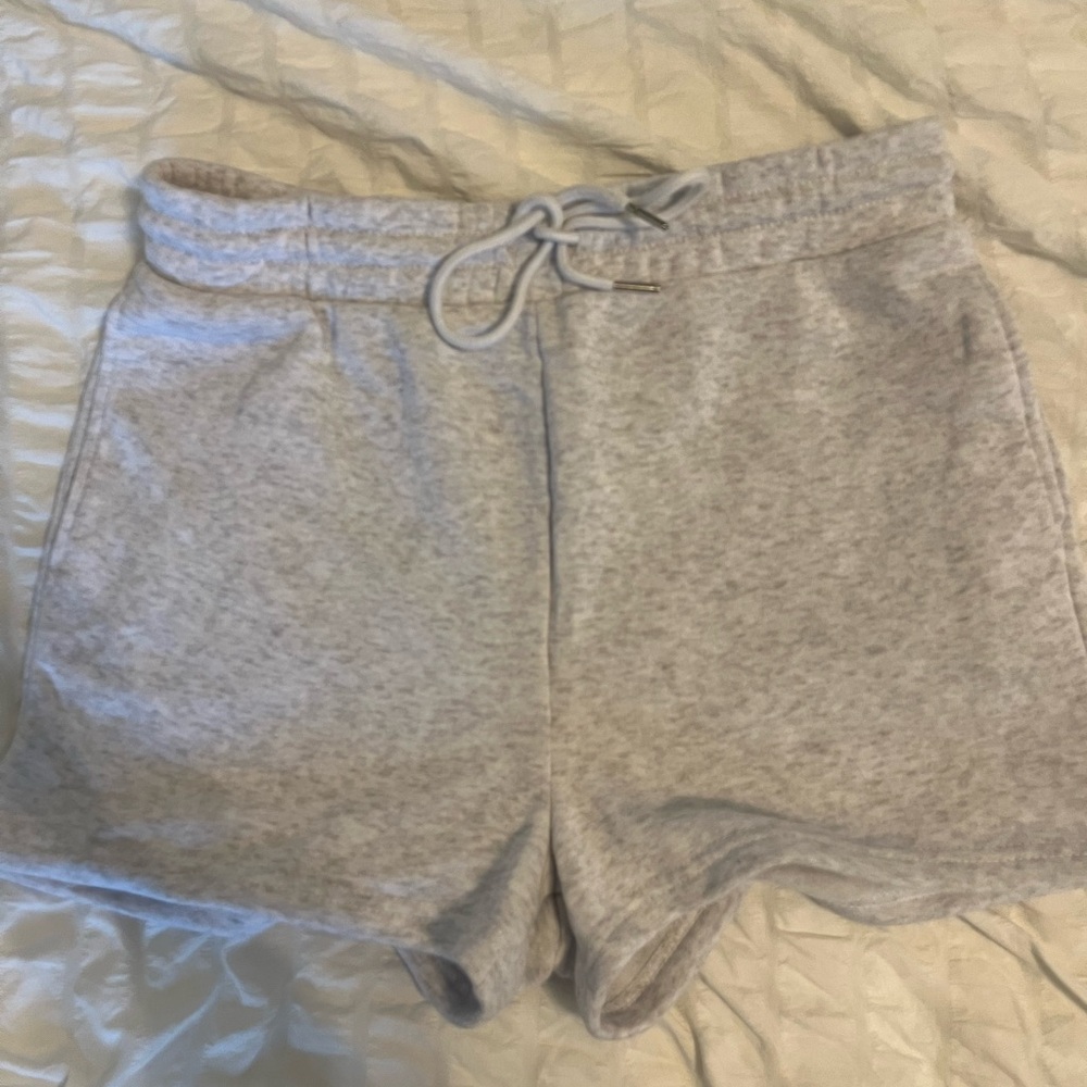 grey high waisted sweatshorts